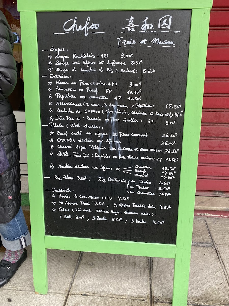 Menu Chefoo Restaurant Chinois-1